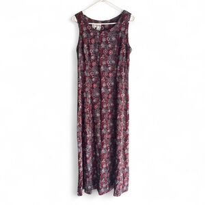 Vintage Betsy's Things black and red floral maxi dress size 10